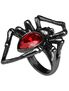 Black Widow Alchemy Ring with Red Crystal