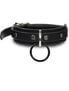 Leather Choker with Black Ring and Silver D Ring