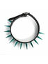 Electric Blue Spiked Leather Choker