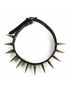 Leather choker with 1 1/4 Inch Tall Brass Spikes