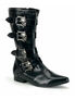 BROGUE-107 Black Skull Buckle Boots