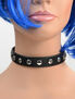 Leather Choker with One Row of Rivets and a Buckle