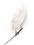 Close-up of a white mannequin head wearing a silver Bushido Sword Earring with black and white details