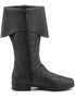 Side view of black Caribbean-299 buckle boots with a wide cuff and zipper closure