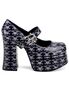 CHARADE-17 Skull Platform Heels