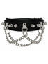 Leather Choker with Chains and Small Spikes