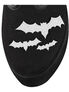 Close-up of CLICK-04-2 Bat Platform Shoes black toe with three white bat silhouettes on the upper