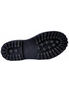 Bottom view of COMBAT-208 Stretch Zipper Boots black rubber sole with deep tread and cross pattern