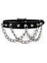 Cone and Chain Leather Choker