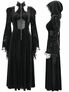 Coven Dress - Long Black Gothic Dress with Hood