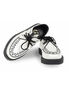 CREEPER-602 white leather creeper shoes