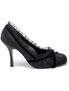 DAINTY-420 Black Satin Heels