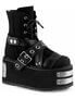 DAMNED-116 Black Canvas Platform Boots