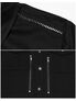 Black men's gothic button-up shirt with zippered chest details and snap buttons