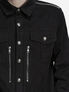 Black men's gothic button-up shirt with chest pockets and vertical zipper details