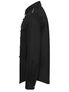 Black men's gothic button-up shirt with high collar and side button detail