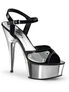 DELIGHT-609NC Black and Silver High Heels