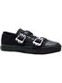 DEVIANT-11 Black Buckle Sneakers