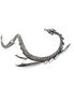 Close-up of The Dragons Lure left ear earring cuffs with dragon scale design and pointed accents
