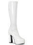 ELECTRA-2000Z White Stretch Patent Knee-High Boots