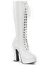 ELECTRA-2020 Lace-Up White Platform Boots