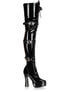 ELECTRA-3028 Black Patent Thigh High Boots