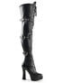 ELECTRA-3028 Matte Black Thigh High Boots