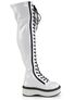 EMILY-375 White Thigh-High Boots