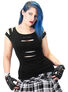 Erinys Slashed Black Jersey Top