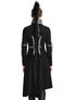 Back view of Final Encounter Women's Post Apocalypse Coat in black with distressed details and belt