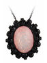 Fire Opal Skull Cameo Pendant Necklace
