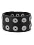 Black Leather 14 Riveted Cogs Wristband