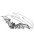 Close-up of Gothic Bat Necklace with detailed bat pendant and chain in silver tone