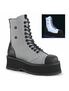 GRAVEDIGGER-10 Grey Reflective Platform Boots