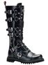 GRAVEL-22 Black Leather Boots - Clearance