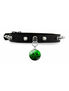 Leather Choker with Green Biohazard