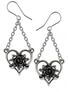 Heart of Blackness - Black Rose and Heart Earrings