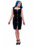Front view of Luna Body Con Dress in black with a zipper detail, sleeveless design, and fitted silhouette