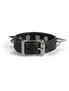 Black leather wristband with metal buckle, studs, and pointed spikes