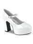 MARYJANE-50 White Platform Heels