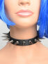 Leather Choker with Medium Gunmetal Spikes