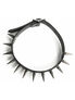 Leather Choker with Medium Gunmetal Spikes