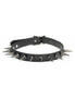 Leather Choker with Medium Gunmetal Spikes