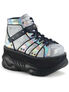 NEPTUNE-100 Silver Glitter Platform Shoes