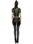 Back view of Nikita Detachable Pants in black with faux leather panels, studs, and detachable legs