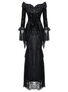 Nocturne Veil Victorian Gothic Long Dress