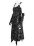 Ravyn Black Velvet Gothic Dress with Arm Warmers