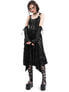 Ravyn Black Velvet Gothic Dress with Arm Warmers