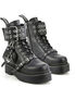 REBEL-52 Platform Combat Boots with Heart Charm