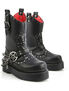 REBEL-56 Women's Skull Cowboy Combat Platform Boots